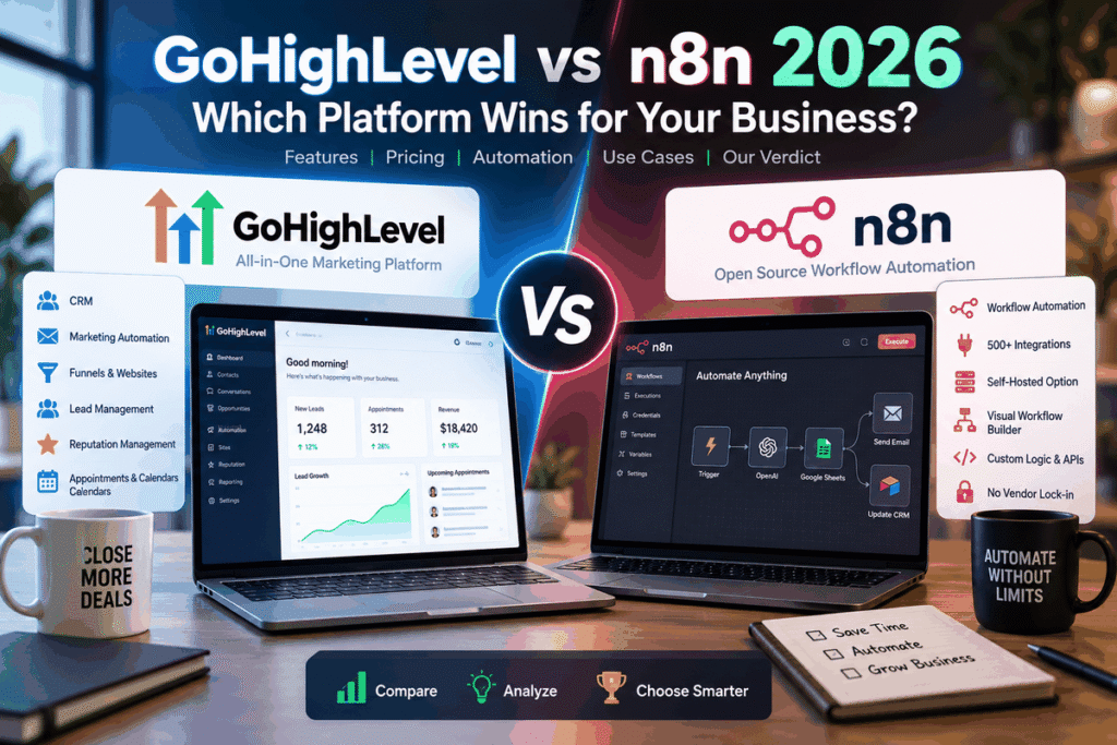 GoHighLevel vs n8n 2026 business automation comparison